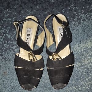 💥5/35 BOCCI made In Italy Black Strappy Women's Sandals Size 39